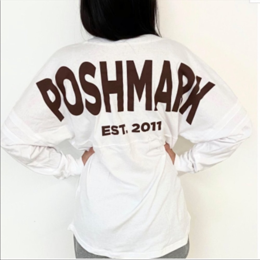 Poshmark Oversized White & Maroon Long Sleeve Jersey